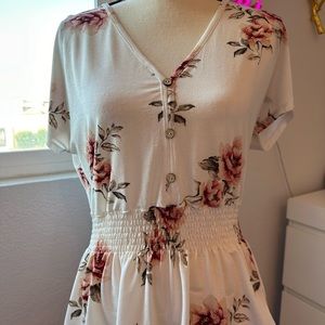 Lavish White Floral Blouse Top
